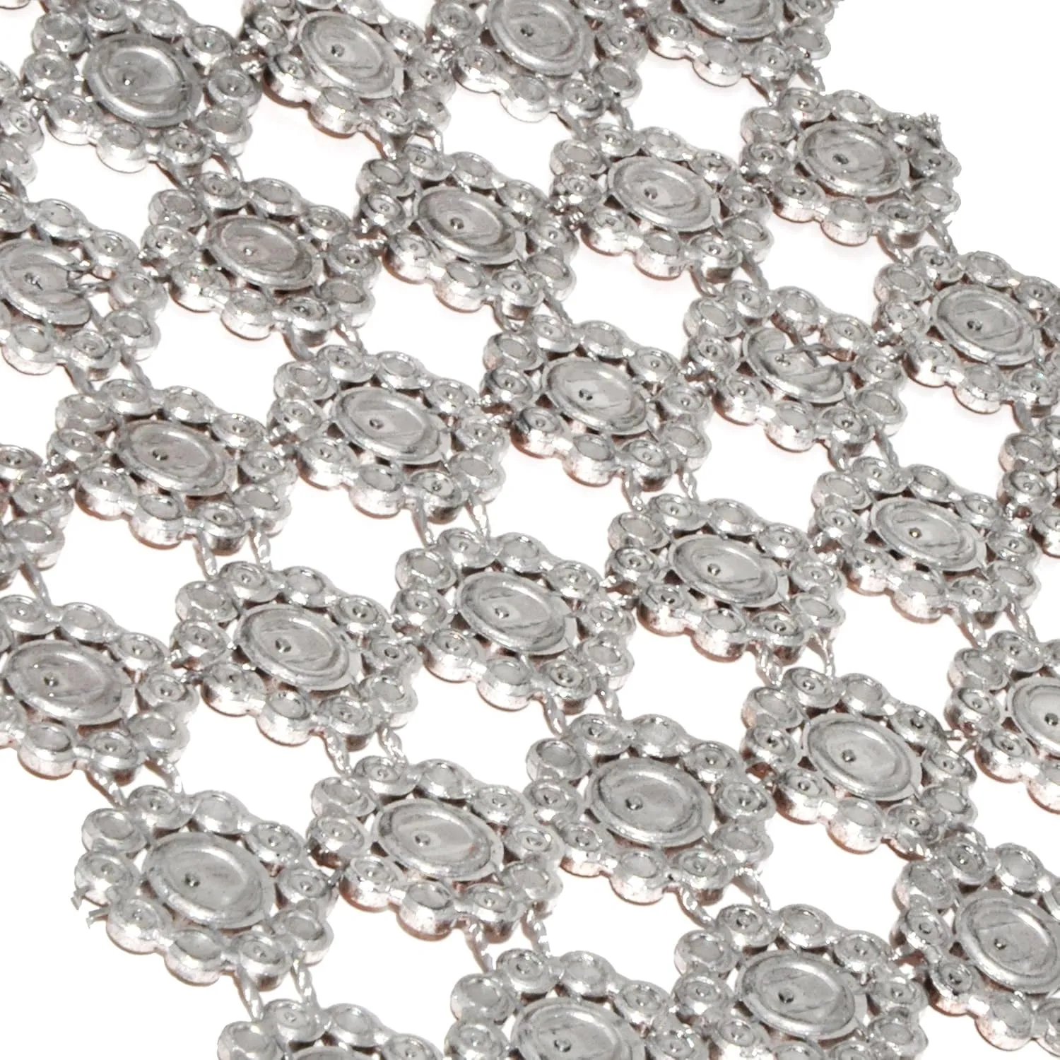 Mandala Crafts Silver Bling Wrap Rhinestone Ribbon - 4 in 10 Yds Crystal Rhinestones Mesh Ribbon - Diamond Wrap Rhinestone Strips Roll for Crafts Wedding Party Decoration