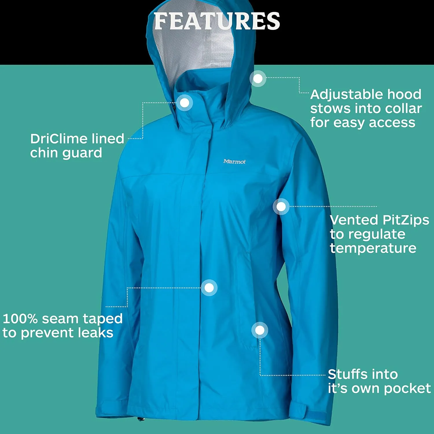 Marmot Women's Precip Waterproof Rain Jacket