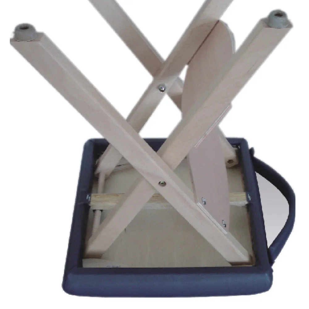 Master Massage Wooden Portable Folding Massage Stool- Lightweight Wood Foldable Tattoo Stool, Royal Blue