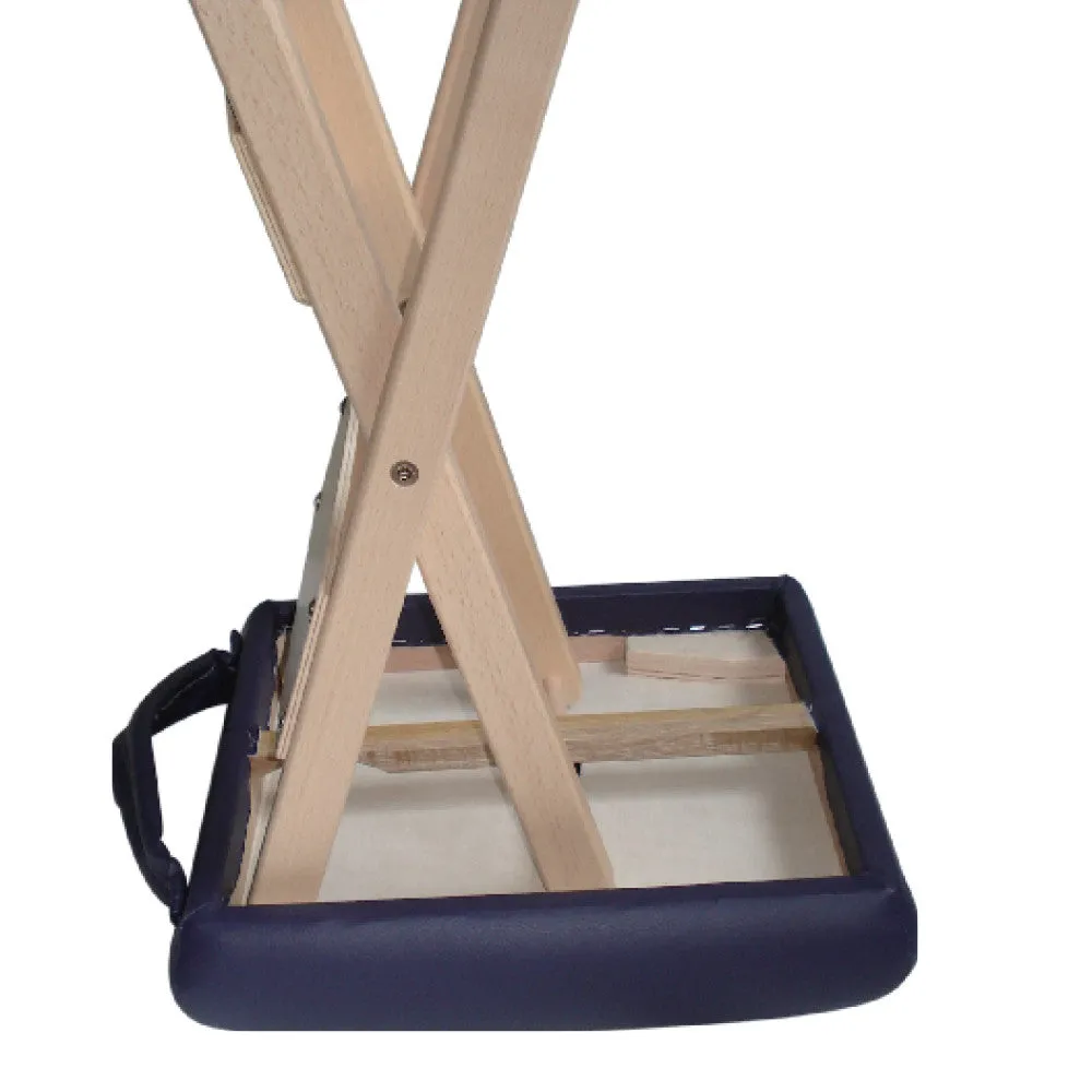 Master Massage Wooden Portable Folding Massage Stool- Lightweight Wood Foldable Tattoo Stool, Royal Blue