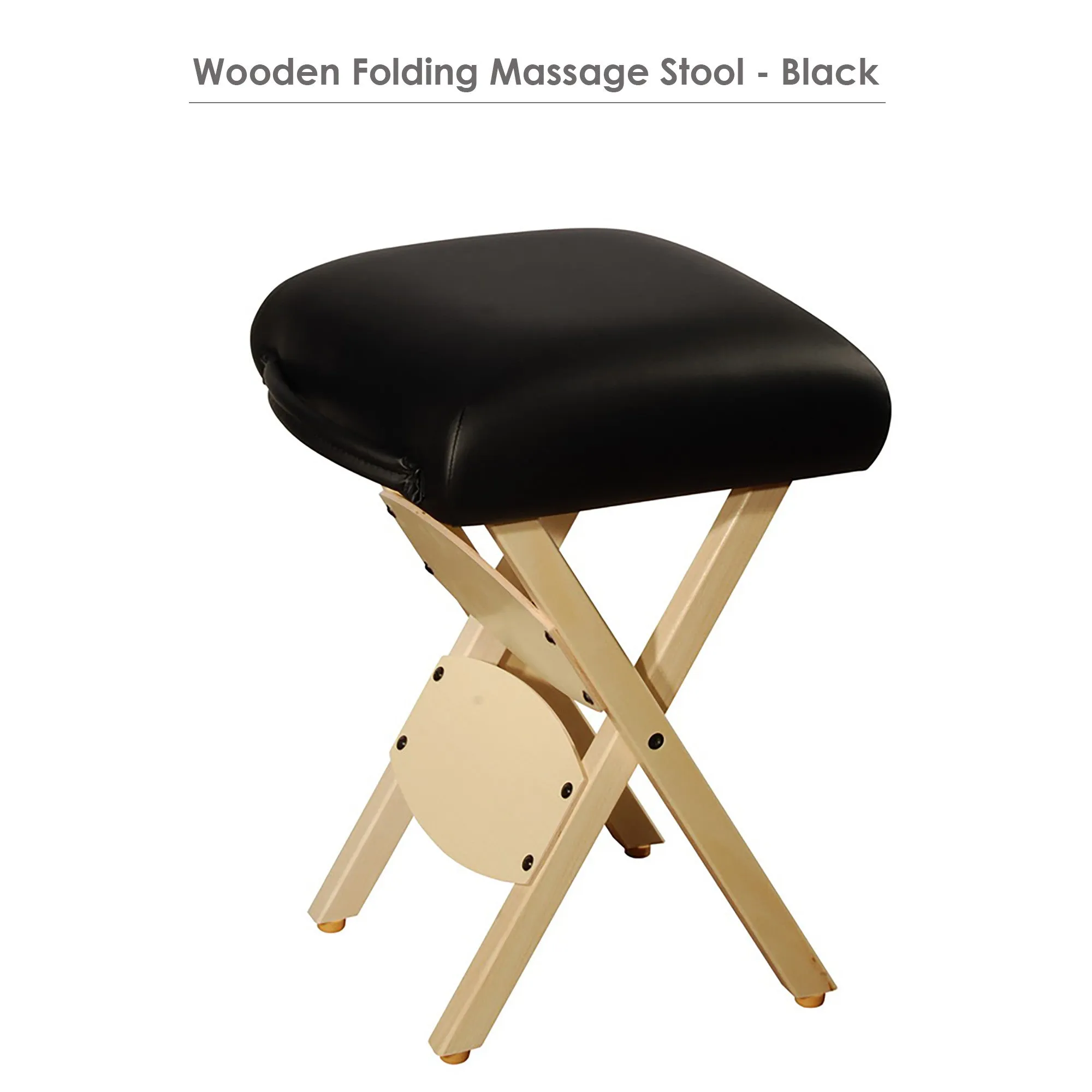 Master Massage Wooden Portable Folding Massage Stool- Lightweight Wood Foldable Tattoo Stool, Royal Blue