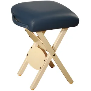 Master Massage Wooden Portable Folding Massage Stool- Lightweight Wood Foldable Tattoo Stool, Royal Blue