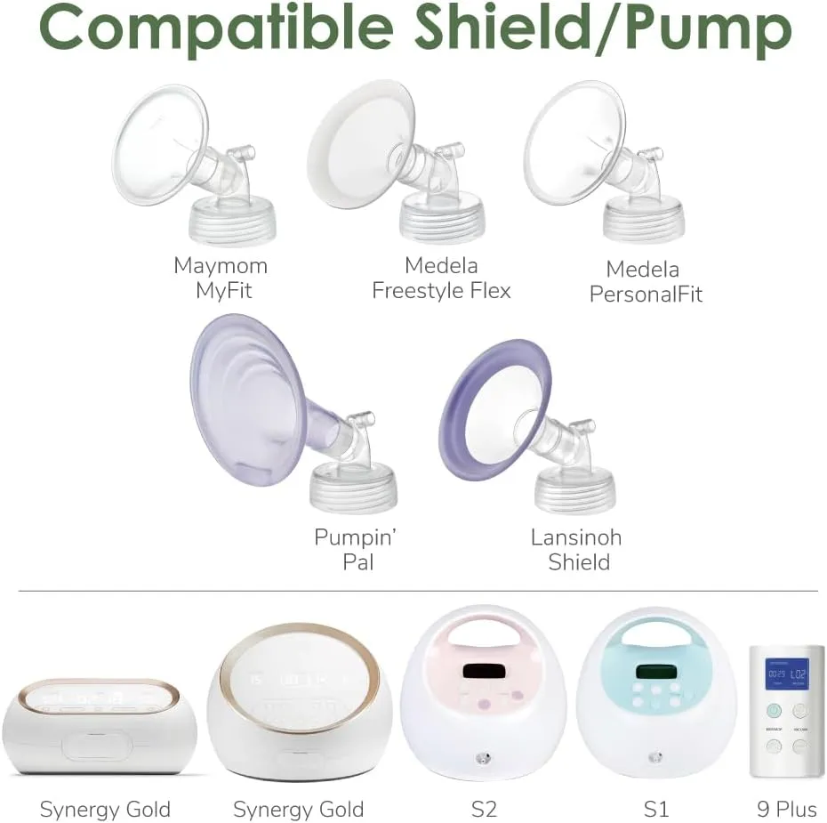 Maymom MyFit Flange Set 21mm Shield Widemouth Connector Duckbill Compatible w Spectra S2 Spectra S1 Pump Not Original Spectra S2 Accessories Not OEM Spectra Pump Parts Spectra Flange Spectra Valve