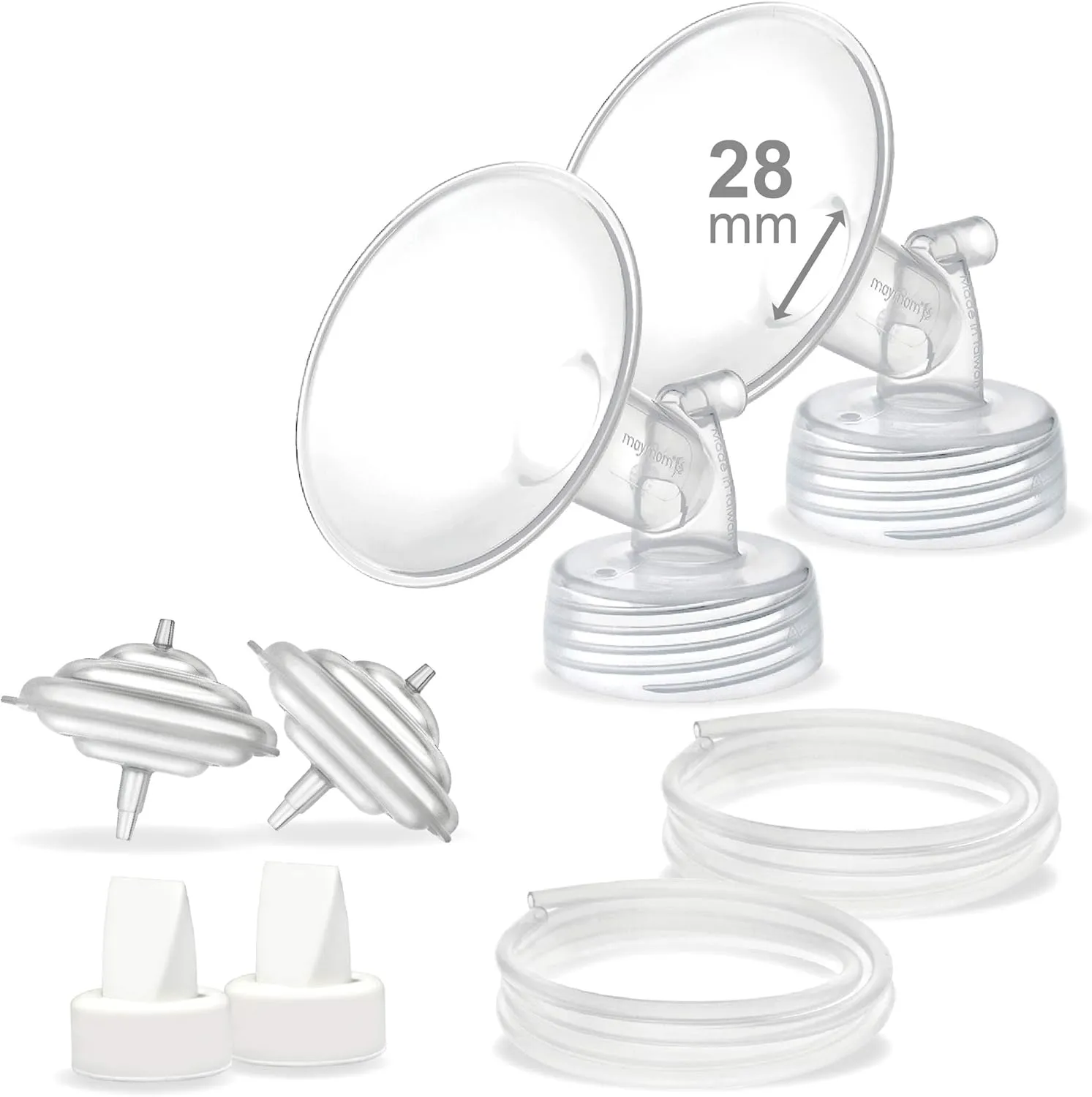 Maymom Pump Parts Compatible with Ameda MYA Pump/Ameda MYA Pro 28mm Flange Valve Tube Backflow Protector Not Original Ameda MYA Pump Parts Ameda MYA Flange Ameda MYA Valve Ameda MYA Bottle;