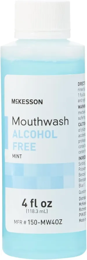 McKesson Mouthwash, Alcohol-Free, Mint Flavor, 4 oz, 60 Count
