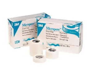 Medical Tape, 3M Micropore Skin Friendly Paper 2 Inch X 10 Yard White NonSterile Medical Tape (60 Roll/Case)