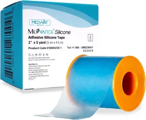 MedVance Silicone Tape 2" Wide Soft with Perforation and Cuttable (1 Pack, 5 Yards)
