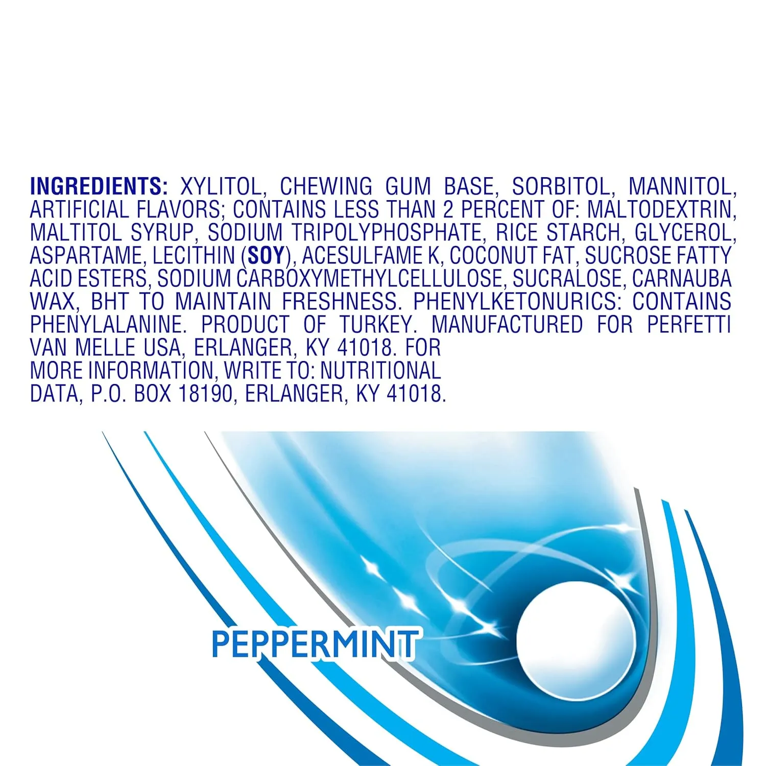 Mentos Always White Peppermint Sugar Free Gum with Xylitol Sweetener, 100 Count Bottle, 4 Bottles
