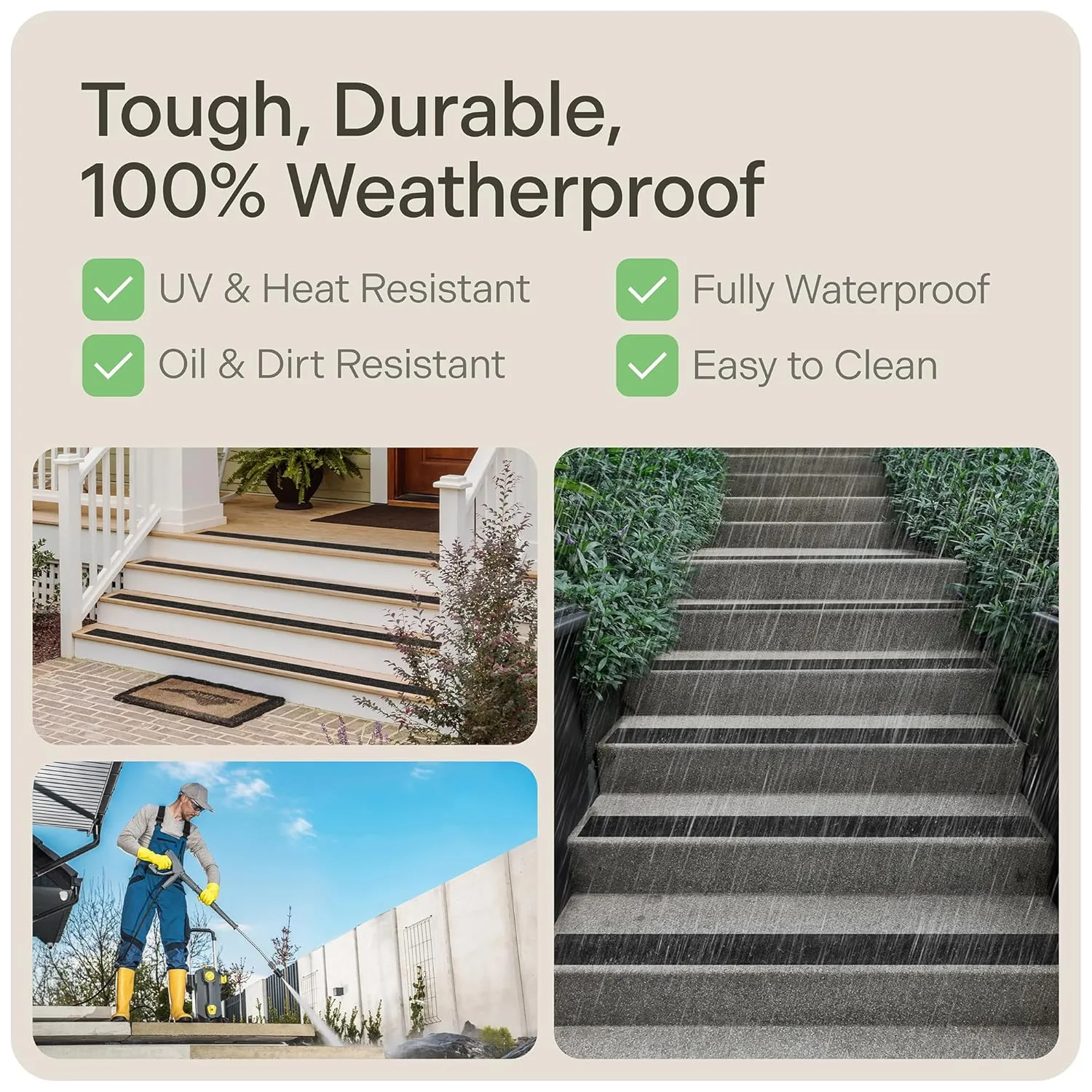 MGN - Value Pack - Heavy Duty Anti Slip Grip Tape - 4" x 60 FT Non-Slip Tape, Indoor & Outdoor Waterproof Stair Treads Non-Slip, Non-Skid Tape for Stair Steps Ramp - Anti Slip Traction Tape Strips