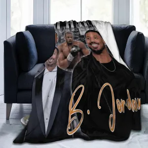 Michael B. Jordan Blanket Flannel Fleece Printed Throw Blankets Ultra Soft Micro Warm Blanket for All Season Bedding Chair Sofa Couch Bed 50"x40"