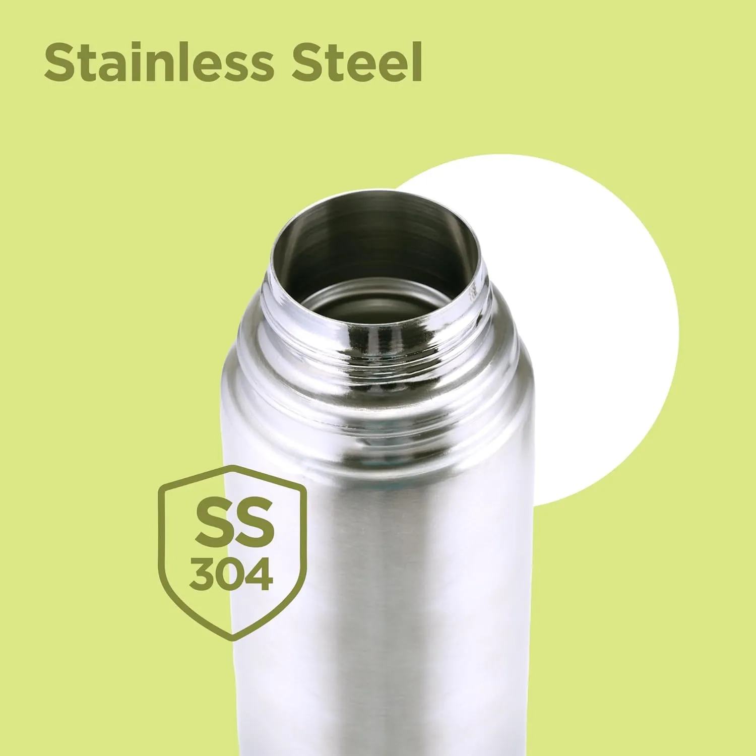 Milton Thermosteel Flip Lid 500, Double Walled Vacuum Insulated Thermos 500 ml | 16 oz | 24 Hours Hot and Cold Water Bottle with Cover, Stainless Steel, BPA Free, Leak Proof | Silver