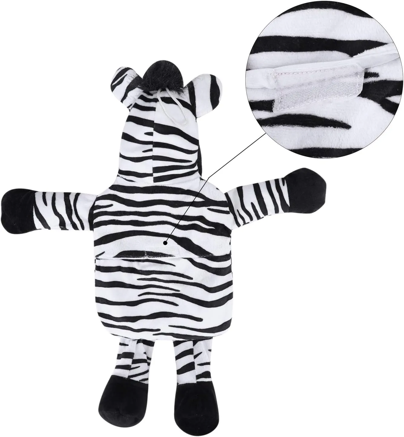 Mini Hot Water Bottle Warmer with Cute Zebra Stuffed Animal Cover, Waist Neck Shoulder Hot and Cold Water Bag Winter Relaxing Portable Reusable Pain Relief Bottle