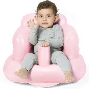 MINK Inflatable Baby Seat with Built-in Pump - Floor Seat, Portable Infant Safety Chair with Handle for Sit Up and Learn to Play, for Babies 6-24 Months (Pink)