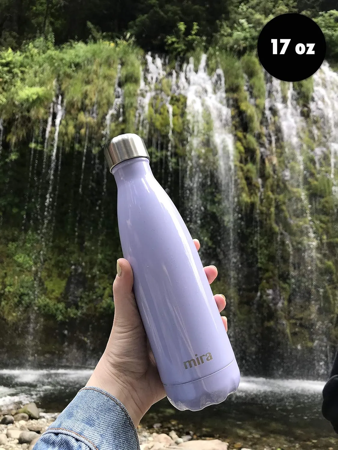 MIRA 17 oz Insulated Water Bottle - Stainless Steel Cola Shape Thermos - Double Wall Hot & Cold Flask (24Hr Cold/12Hr Hot) - Lavender Violet