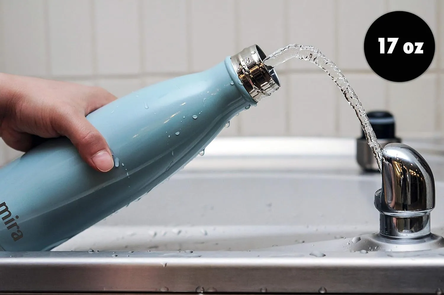 MIRA 17 oz Insulated Water Bottle - Stainless Steel Cola Shape Thermos - Double Wall Hot & Cold Flask (24Hr Cold/12Hr Hot) - Lavender Violet