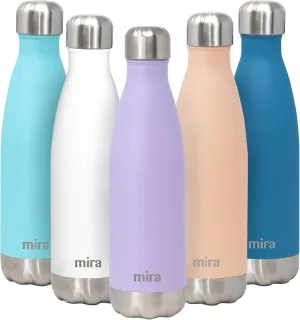 MIRA 17 oz Insulated Water Bottle - Stainless Steel Cola Shape Thermos - Double Wall Hot & Cold Flask (24Hr Cold/12Hr Hot) - Lavender Violet