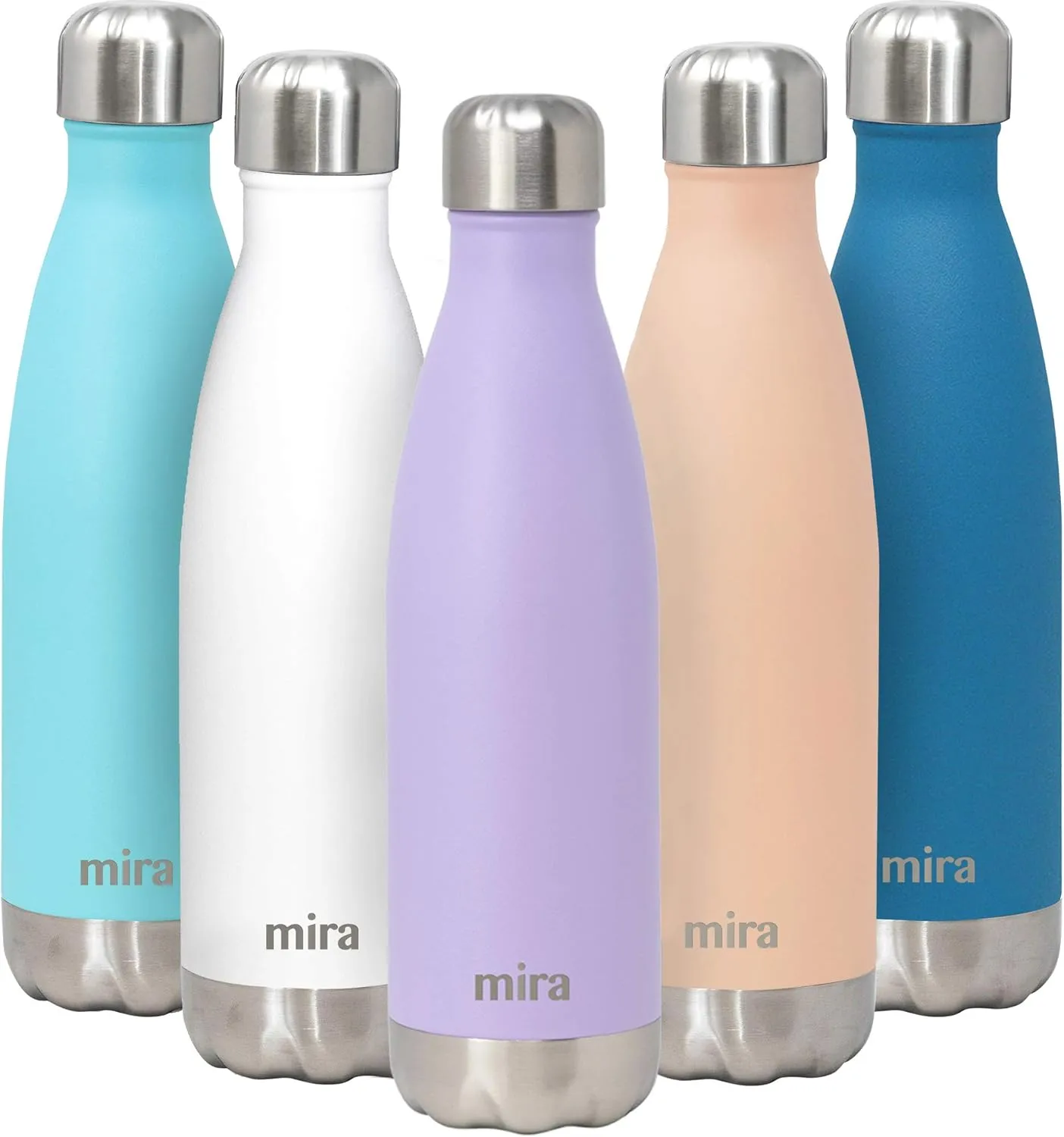 MIRA 17 oz Insulated Water Bottle - Stainless Steel Cola Shape Thermos - Double Wall Hot & Cold Flask (24Hr Cold/12Hr Hot) - Lavender Violet