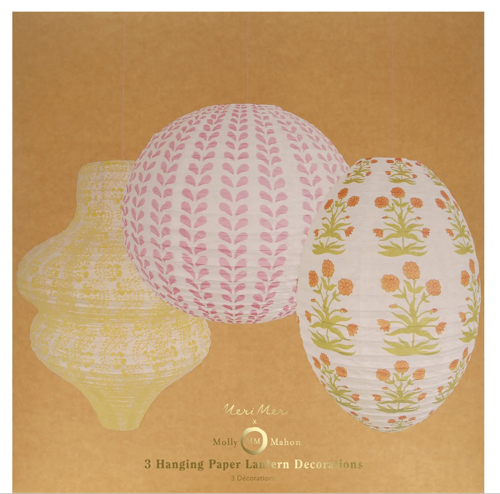 Molly Mahon Hanging Lanterns - Pink & Yellow