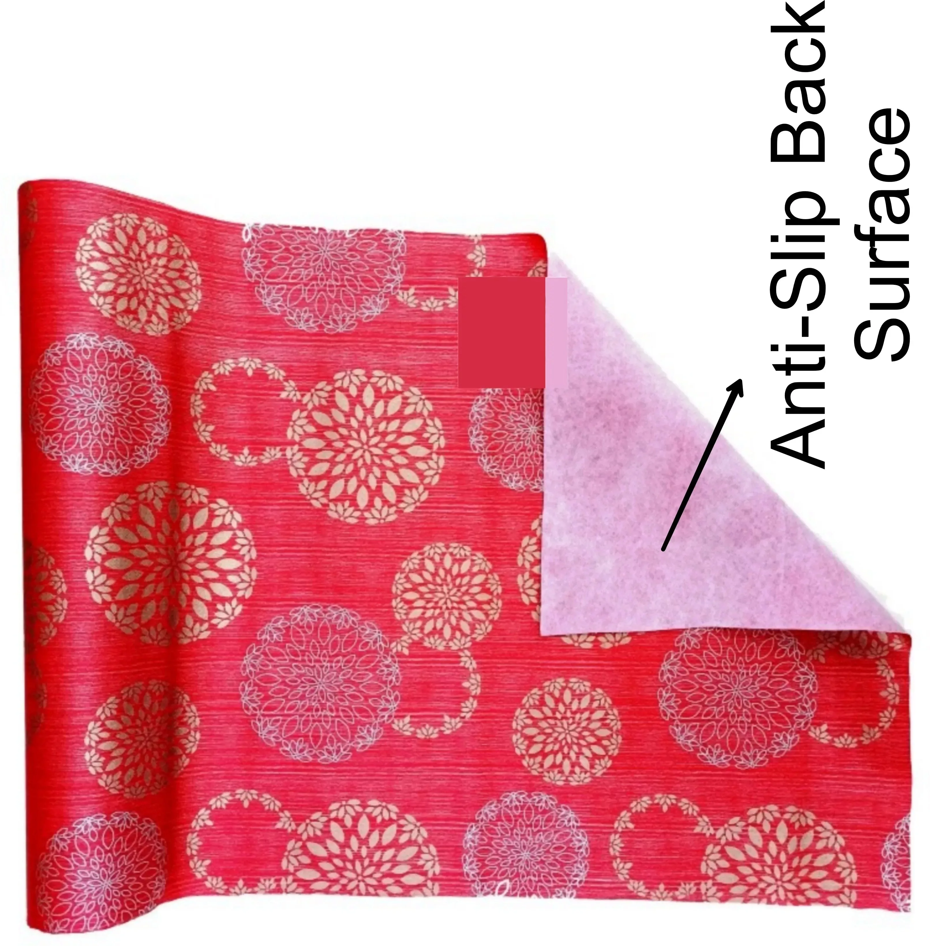 Mopak Decor Polyester Solid Fridge Mat & Cover - 50045 (Red)