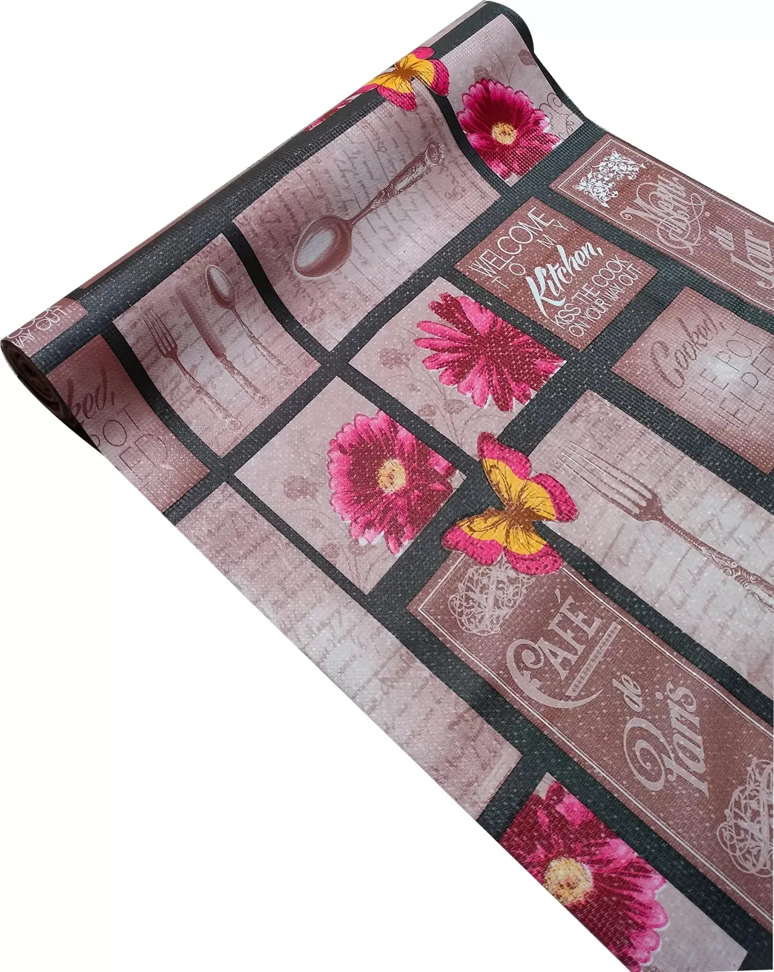 Mopak decor Polyester Solid Fridge Mat & Cover (Brown)