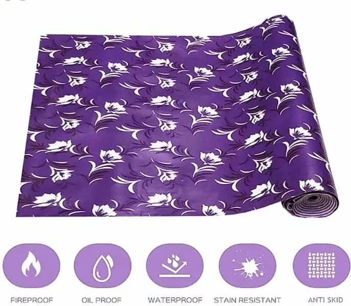 Mopak Decor Polyester Solid Fridge Mat & Cover - (Purple)