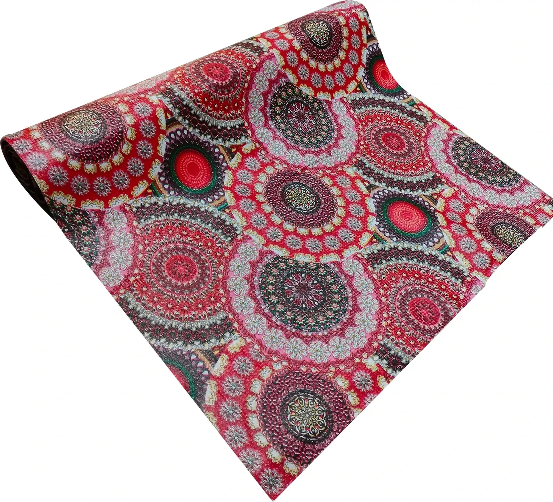 Mopak decor Polyester Solid Fridge Mat & Cover (Red)