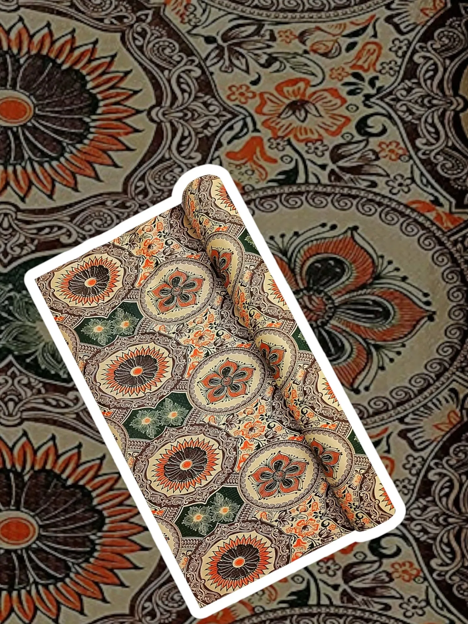 Mopak decor Polyester Solid Fridge Mat & Cover50045 (Orange)