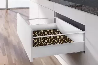 Mopak Decor ShelfLiner used for Wardrobe kitchen cabinet Drawer Slab Roll (Brown Flower)
