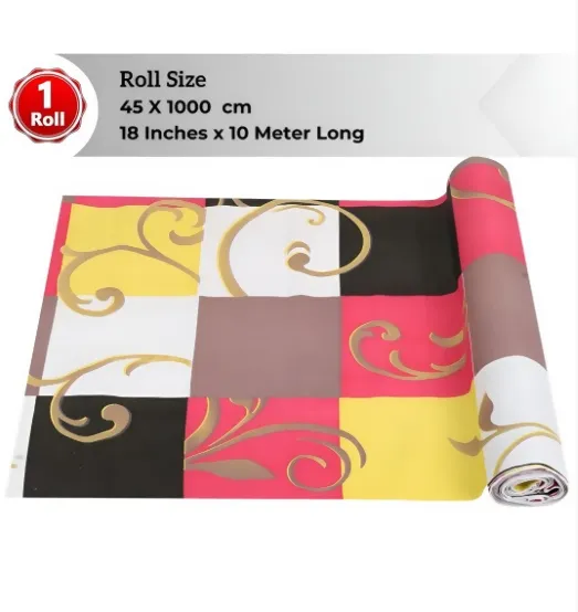 Mopak Decor ShelfLiner used for Wardrobe kitchen cabinet Drawer Slab Roll (Multi Multi Leaf)