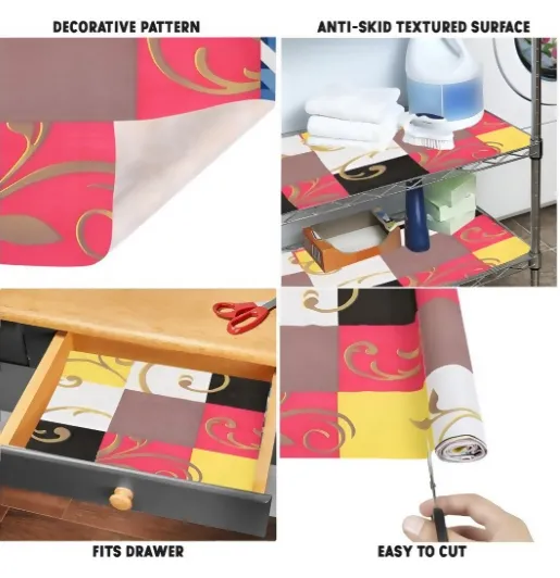 Mopak Decor ShelfLiner used for Wardrobe kitchen cabinet Drawer Slab Roll (Multi Multi Leaf)