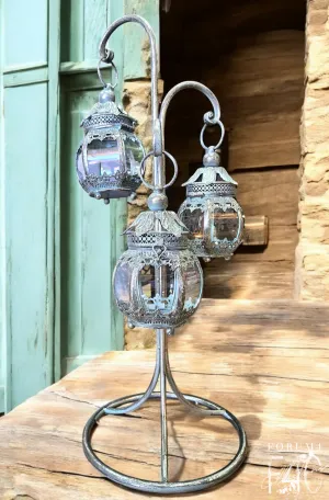 MOROCCAN METAL LANTERNS WITH STAND