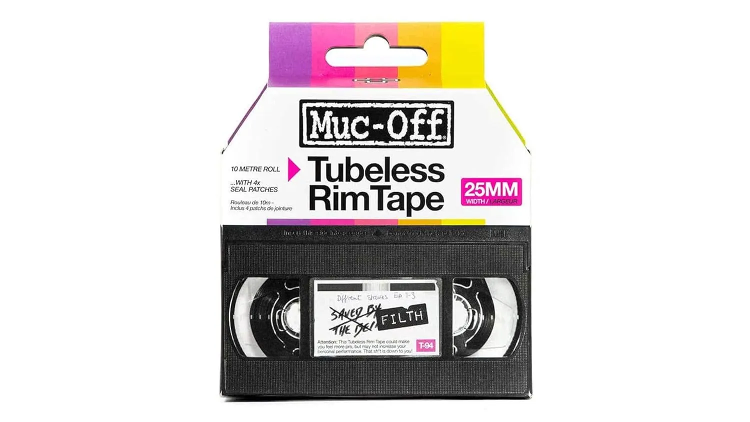 Muc-Off Tubeless Rim Tape, 25mm - Adhesive Bike Tire Liner, Tubeless Tape for MTB/Road/Gravel Bikes - Tubeless Kit Including 10m Roll of Bike Tape