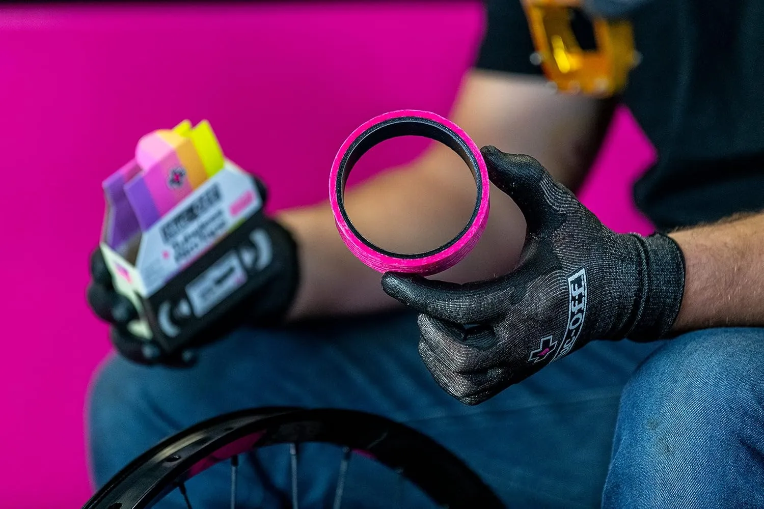 Muc-Off Tubeless Rim Tape, 35mm - Adhesive Bike Tire Liner, Tubeless Tape for MTB/Road/Gravel Bikes - Tubeless Kit Including 10m Roll of Bike Tape