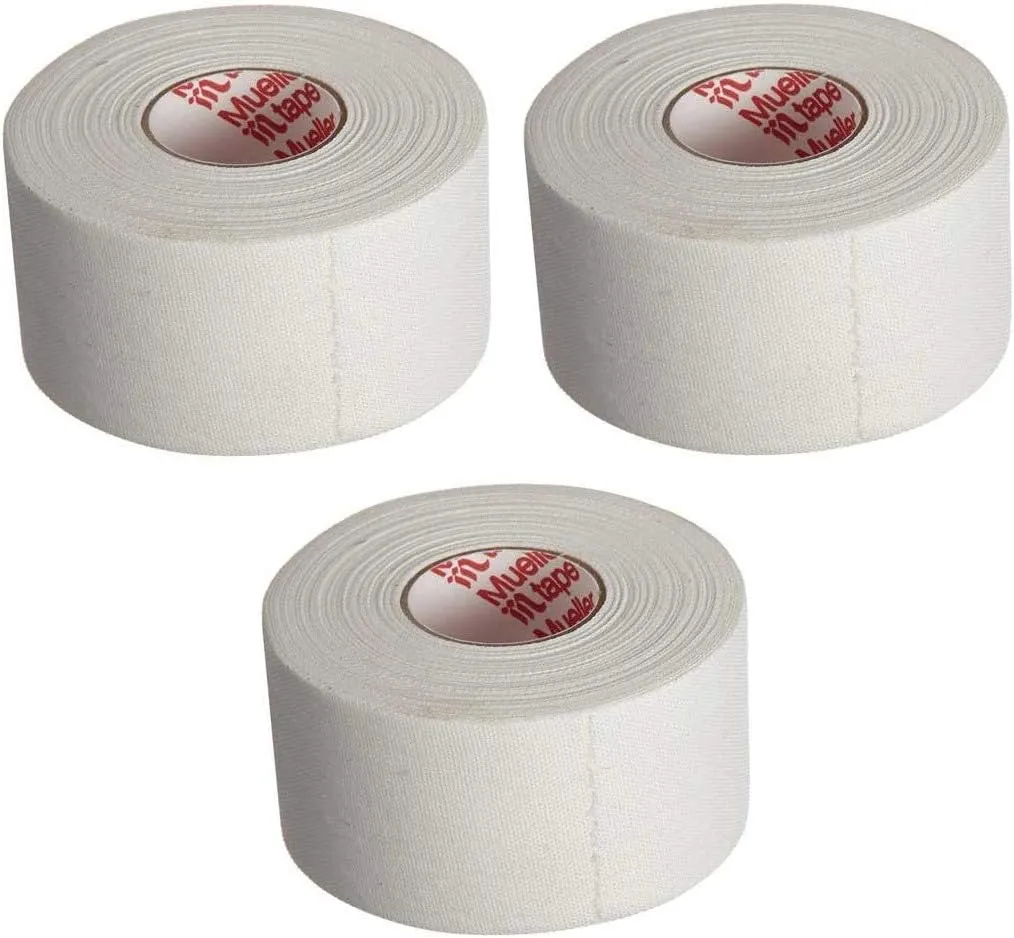 Mueller MTape Athletic Trainers' Tape for All Sports - (3) Roll Pack (White)