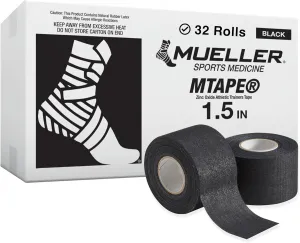 MUELLER Sports Medicine MTape Rolls Team Pack, Quality Athletic Tape, Easy to Tear for Fast & Effective Taping, 1.5" x 10 Yards Per Roll, 32 Rolls