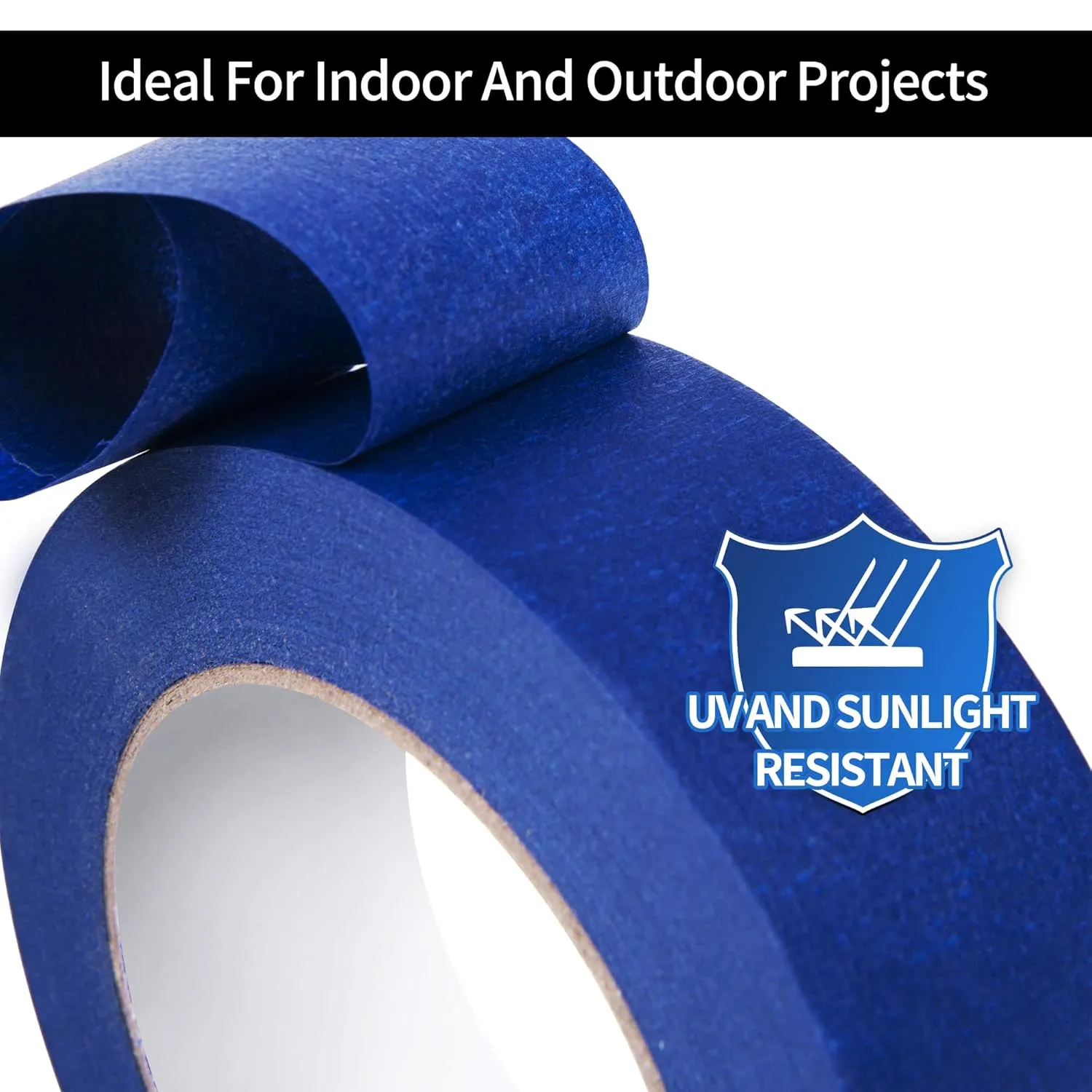 Multi-Surface Painter's Tape, UV Anti Residue Free Blue Tape, Wall Painting Masking Tape with Sharp Lines for Indoor Outdoor Painting, 1.41 inch x 60 Yard, 36 Rolls
