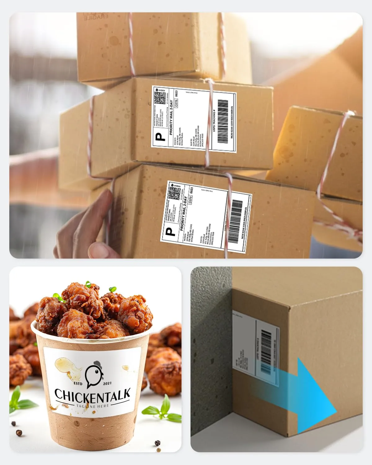 MUNBYN 4"x6" Direct Thermal Shipping Labels, Durable Waterproof, Oil-Proof, Scratch-Proof, Alcohol-Resistant, Tear-Resistant Label Paper for Thermal Printers, Packages, and Logistics, 380 Sheets/Roll