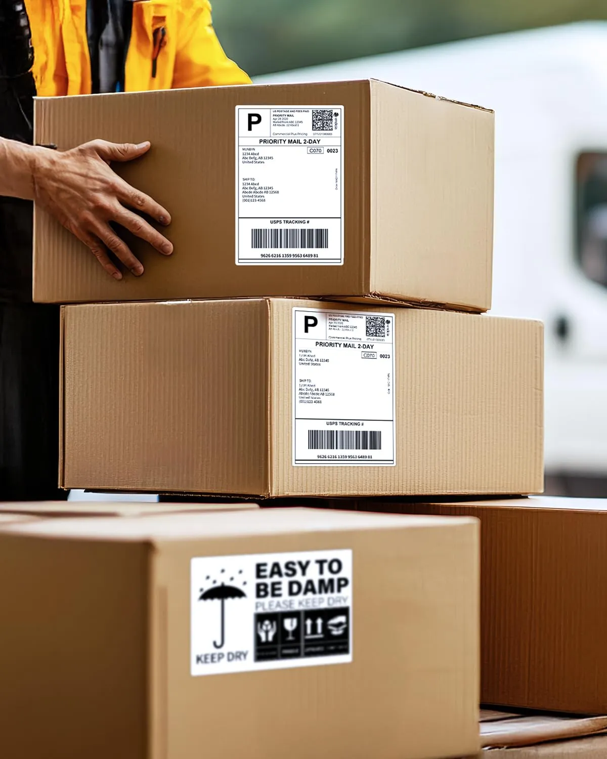 MUNBYN 4"x6" Direct Thermal Shipping Labels, Durable Waterproof, Oil-Proof, Scratch-Proof, Alcohol-Resistant, Tear-Resistant Label Paper for Thermal Printers, Packages, and Logistics, 380 Sheets/Roll