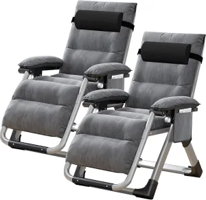 NAIZEA Lounge Chair Ice Touch Silk Zero Gravity Chair, Folding Adjustable Ice Touch Silk Reclining Patio Chairs with Cup Holder, Ergonomic Patio Recliner Chairs for Indoor and Outdoor