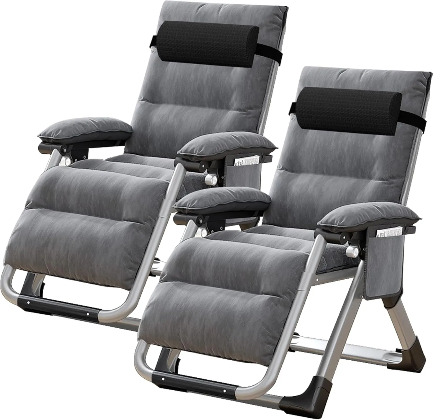 NAIZEA Lounge Chair Ice Touch Silk Zero Gravity Chair, Folding Adjustable Ice Touch Silk Reclining Patio Chairs with Cup Holder, Ergonomic Patio Recliner Chairs for Indoor and Outdoor