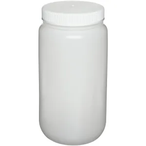 Nalgene 2120-0010 Wide-Mouth Bottle, HDPE, Large, 4L