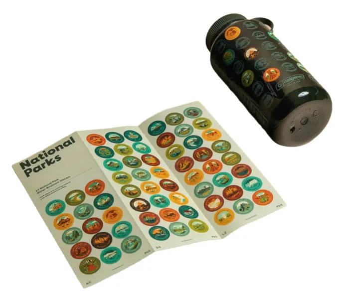 Nalgene National Park Water Bottle With 63 Park Stickers