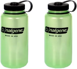 Nalgene Tritan 32 Ounce Wide Mouth Bottle Set of 2 (Glow Green)