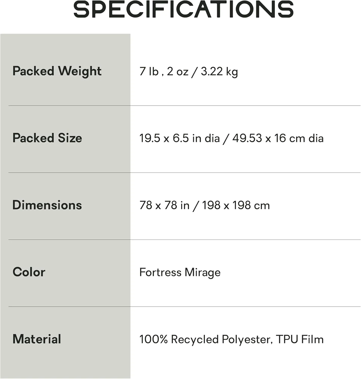 NEMO Equipment Victory Blanket - Large - Patio: Fortress Mirage