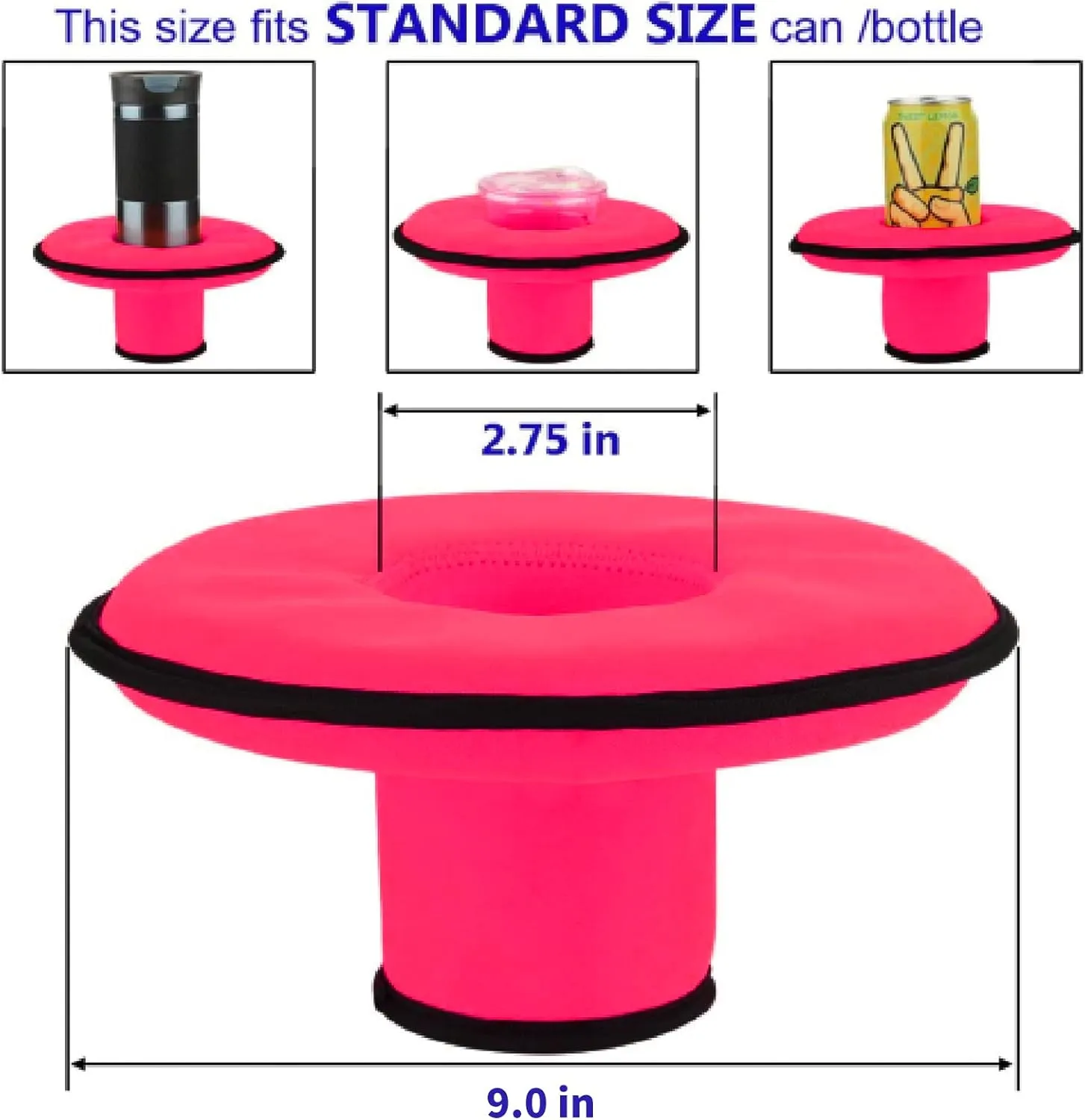 Neoprene Floating Drink Holder Floating Coaster Pool Drink Holder for Pool Party Water Fun Fits to Skinny Cans/Bottles and Wide Mouth Cans/Bottles (2 Pcs Red)