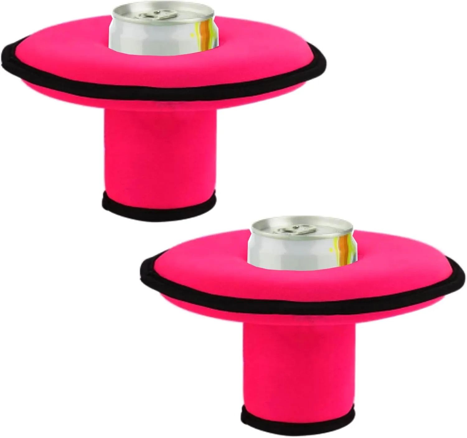Neoprene Floating Drink Holder Floating Coaster Pool Drink Holder for Pool Party Water Fun Fits to Skinny Cans/Bottles and Wide Mouth Cans/Bottles (2 Pcs Red)