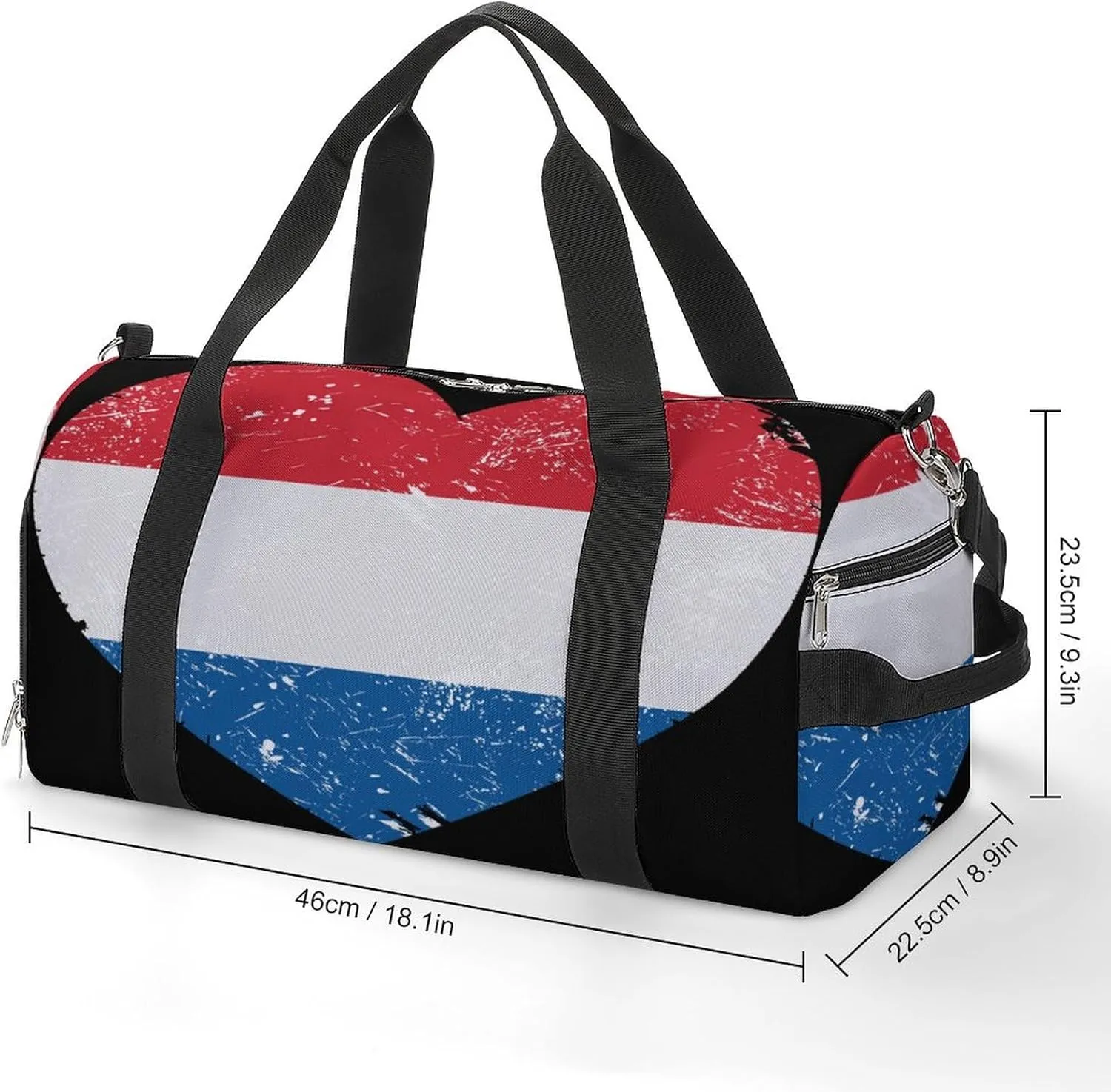 Netherlands Holland Heart Retro Flag Gym Bag-Workout Organizer with Water Resistant Compartments for Gym Lovers