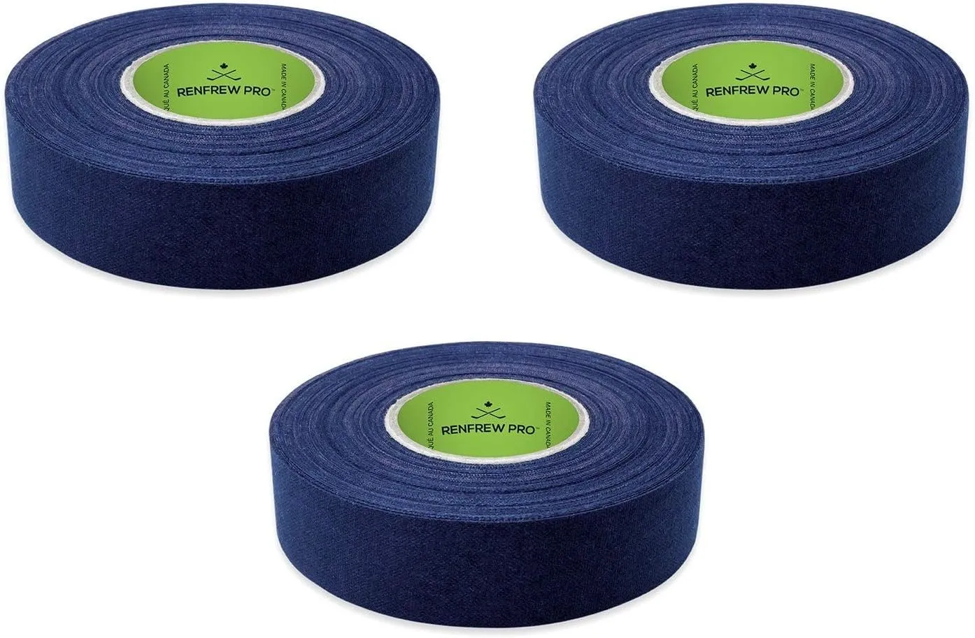 New Renfrew 3 Pack Roll Navy Blue Hockey Stick Shaft Blade Bat Sports Tape