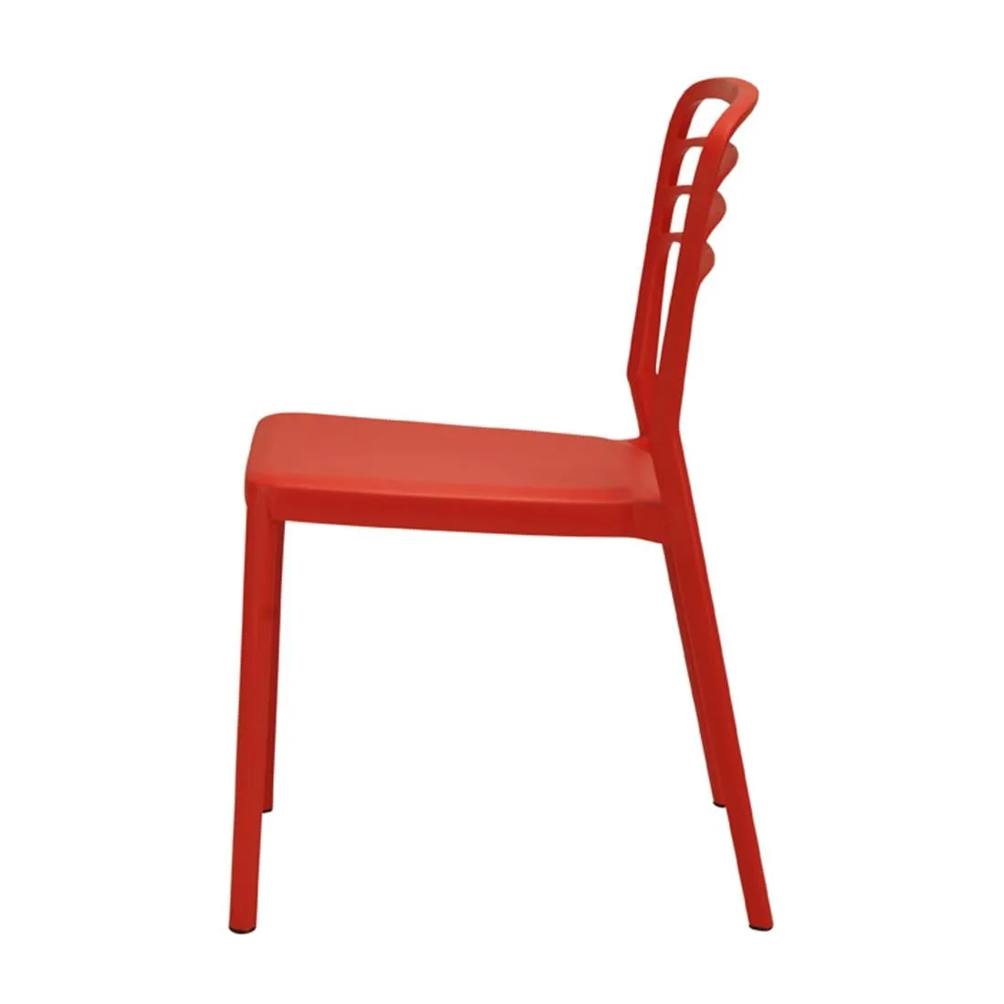 Newquay Ocean Plastic Outdoor Chair in Red (4 Pack)