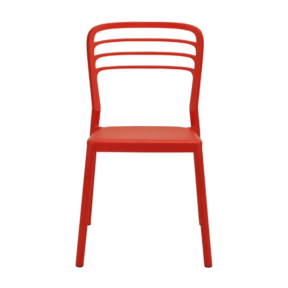 Newquay Ocean Plastic Outdoor Chair in Red (4 Pack)